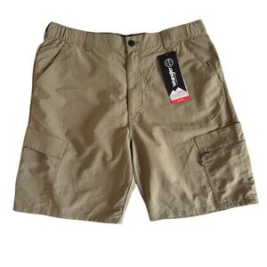 Wrangler ATG 38x9 Mens Peak Shorts Tan Khaki Nylon Cargo Hiking 112369405‎ NEW